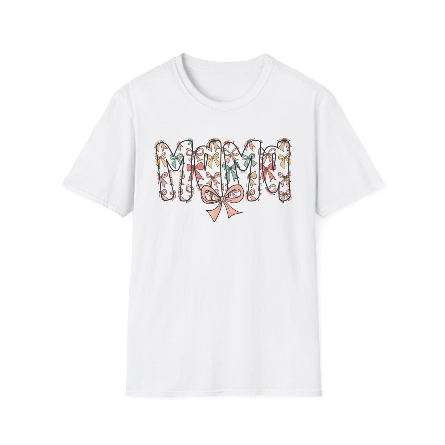 Mama Floral Typography T-Shirt — 'MAMA' Bow Graphic, Cute Mother's Day Gift
