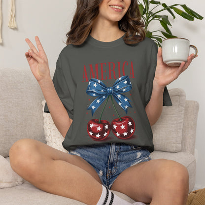 America Cherry Patriotic T-Shirt