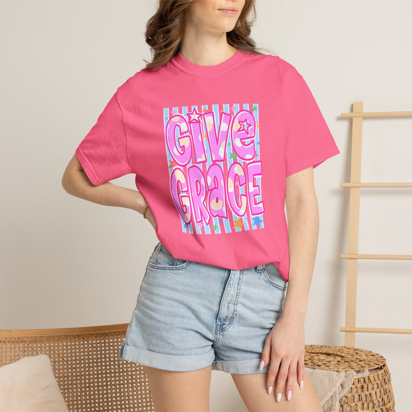 Give Grace T-Shirt — Pastel Retro Graphic Tee