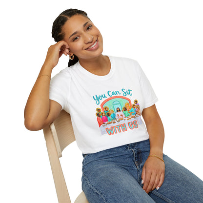 You Can Sit With Us T-Shirt — Inclusive Retro Last Supper Graphic Tee