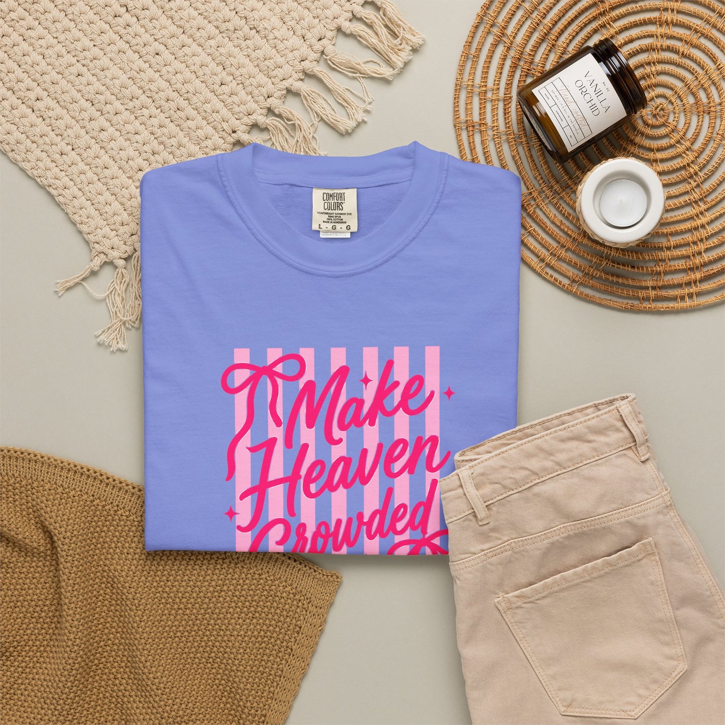 Make Heaven Crowded T-Shirt — Pink Script Graphic Tee