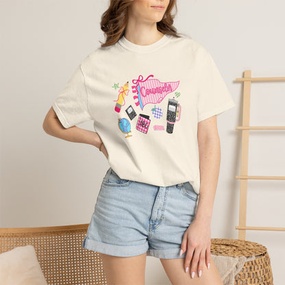 Retro Teen Essentials Graphic T-Shirt — 'Cassette' Collage Design