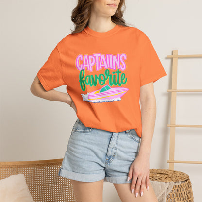 Captain's Favorite T-Shirt — Retro Boat Graphic, Nautical Vacation Tee