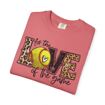 Love of the Game Softball T-Shirt — Leopard Print Tennis Ball Design