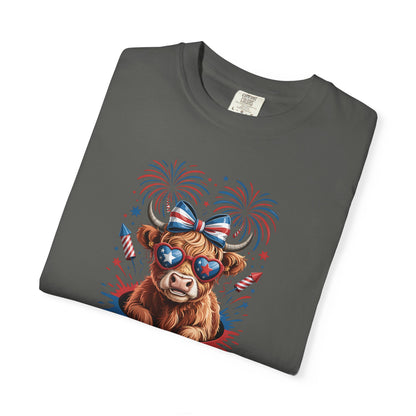 Patriotic Cowboy Bear T-Shirt — 4th of July Fireworks Graphic Tee