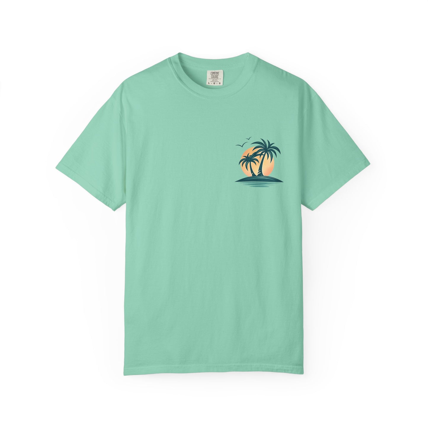 Palm Island Sunset T-Shirt — Tropical Beach Graphic Tee