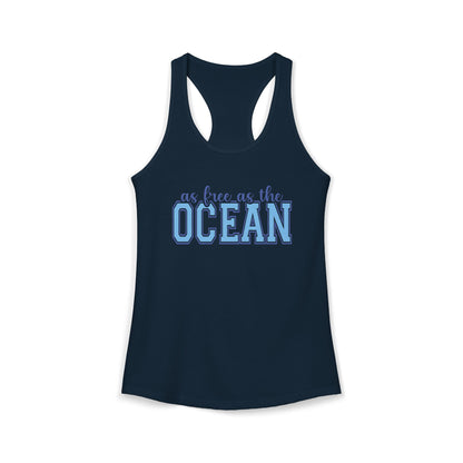Free as the ocean Racerback Tank