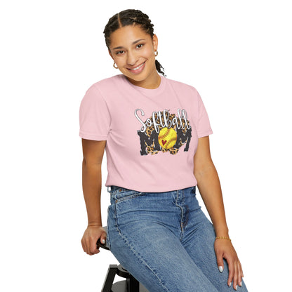 Softball Mom Leopard Ball T-Shirt — Softball Graphic Tee