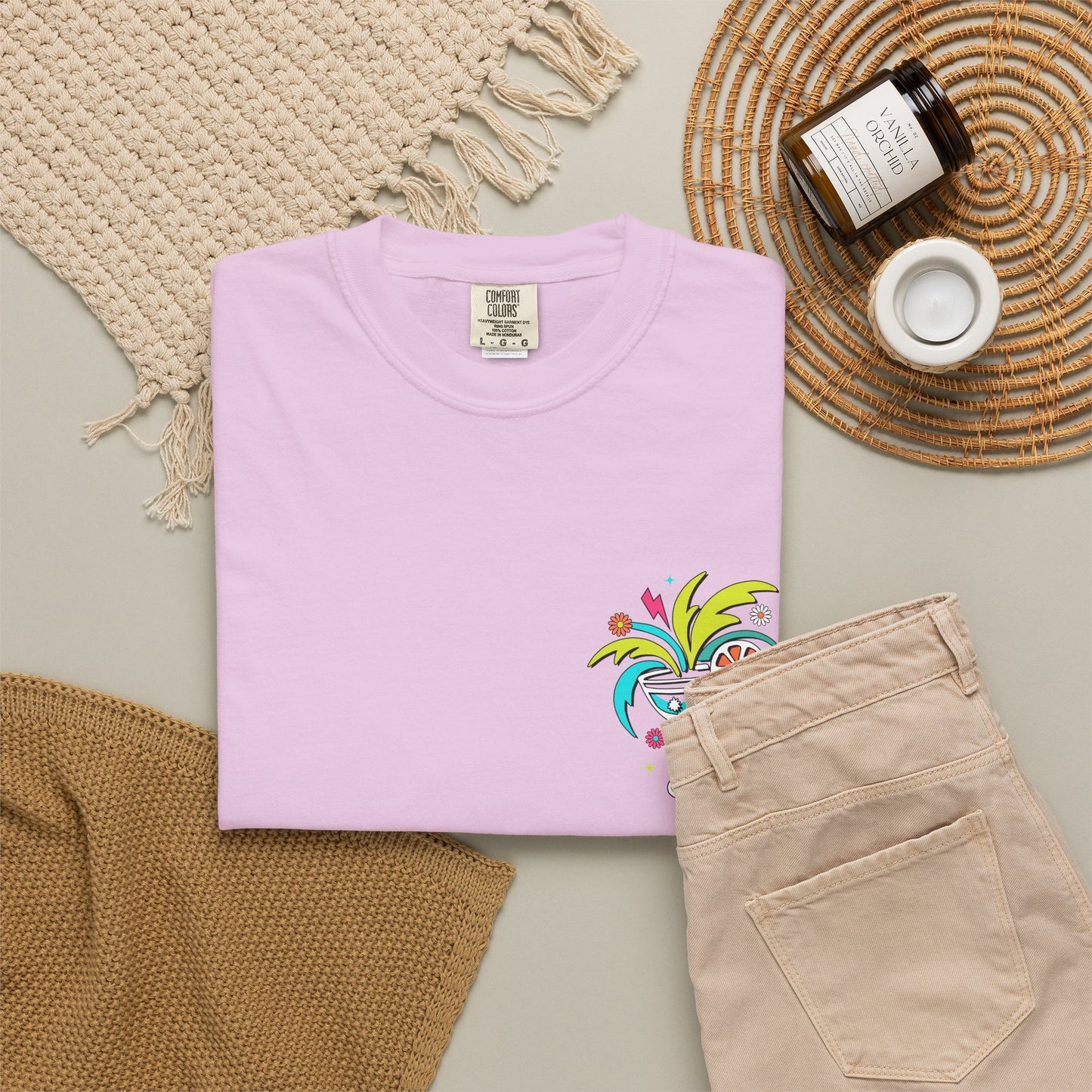 T-Shirt — "Tanned and Tipsy" Colorful Tropical Cocktail Tee