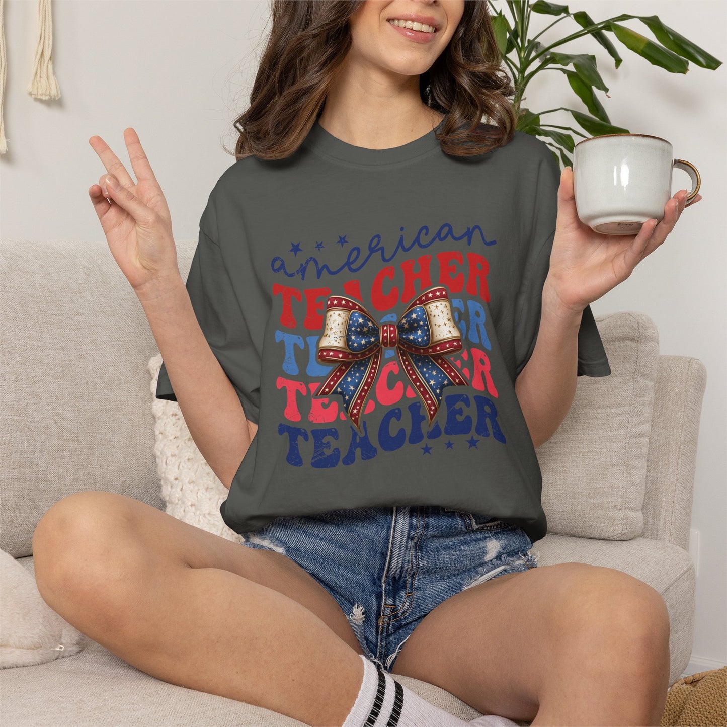 American Teacher Patriotic Graphic T-Shirt
