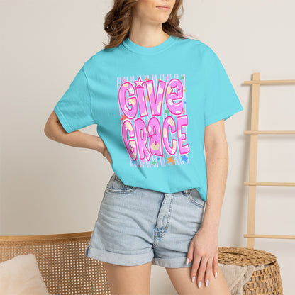 Give Grace T-Shirt — Pastel Retro Graphic Tee