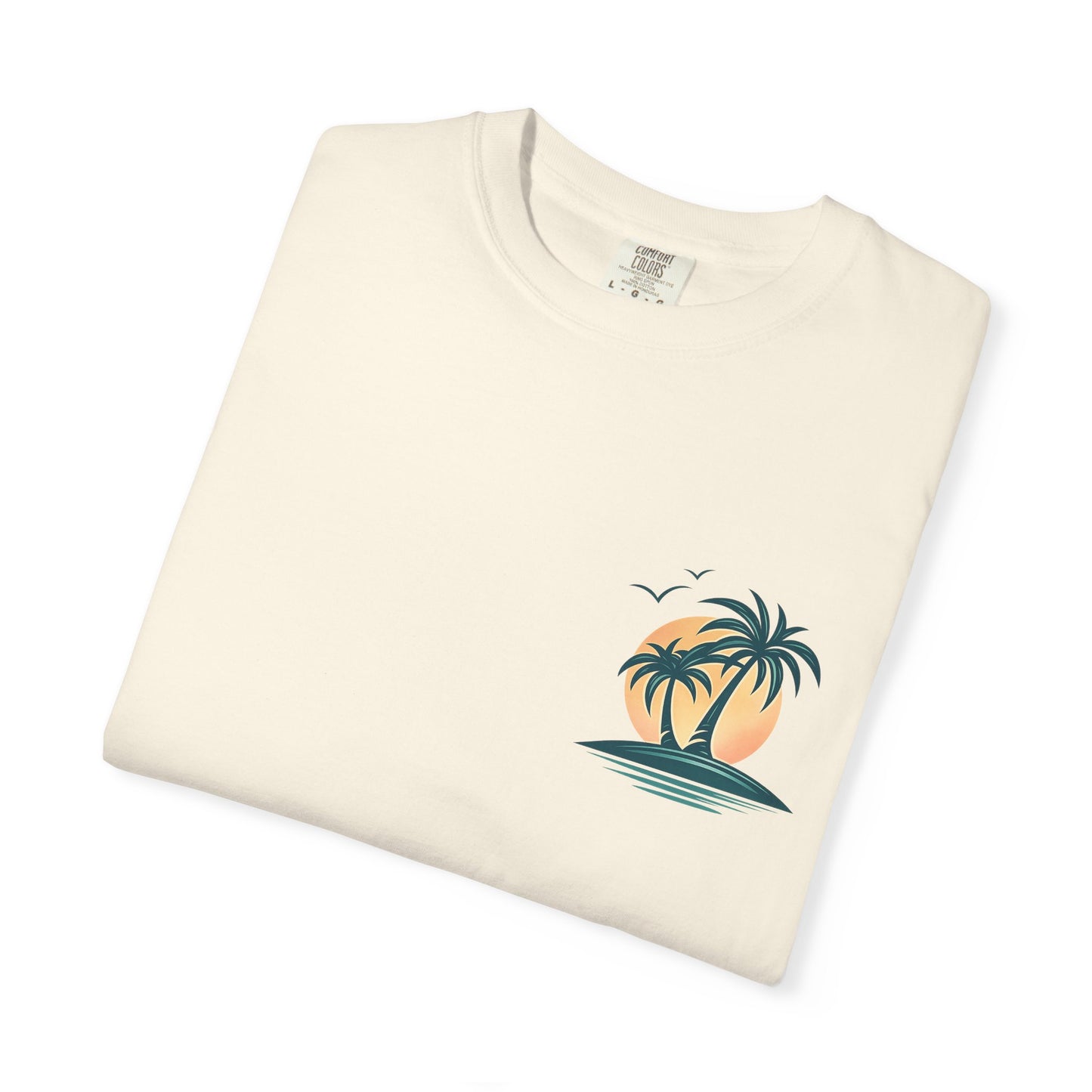 Palm Island Sunset T-Shirt — Tropical Beach Graphic Tee