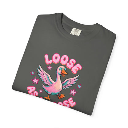 Loose as a Goose T-Shirt — Cute Retro Pink Goose Graphic Tee