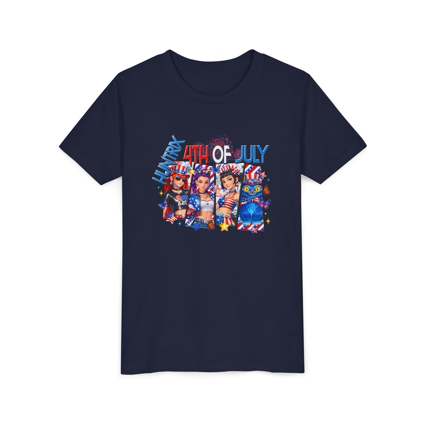 Youth Tee - 4th of July Patriotic Fireworks Graphic