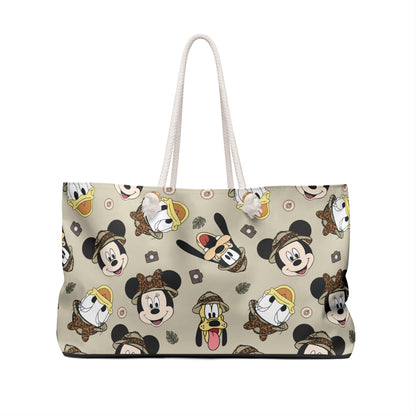 Character Print Weekender Bag — Cute Cartoon Faces Travel Tote