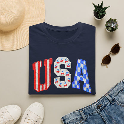 USA Graphic T-Shirt — Red White & Blue Patriotic 4th of July Tee