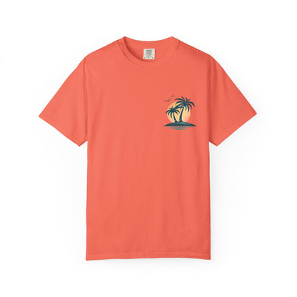 Palm Island Sunset T-Shirt — Tropical Beach Graphic Tee