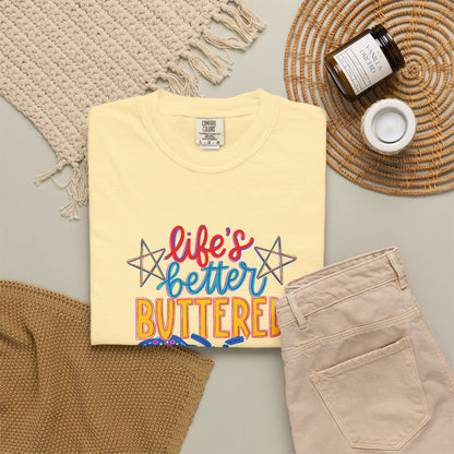 T-Shirt — 'Life's Better Buttered' Lobster Seafood Graphic Tee