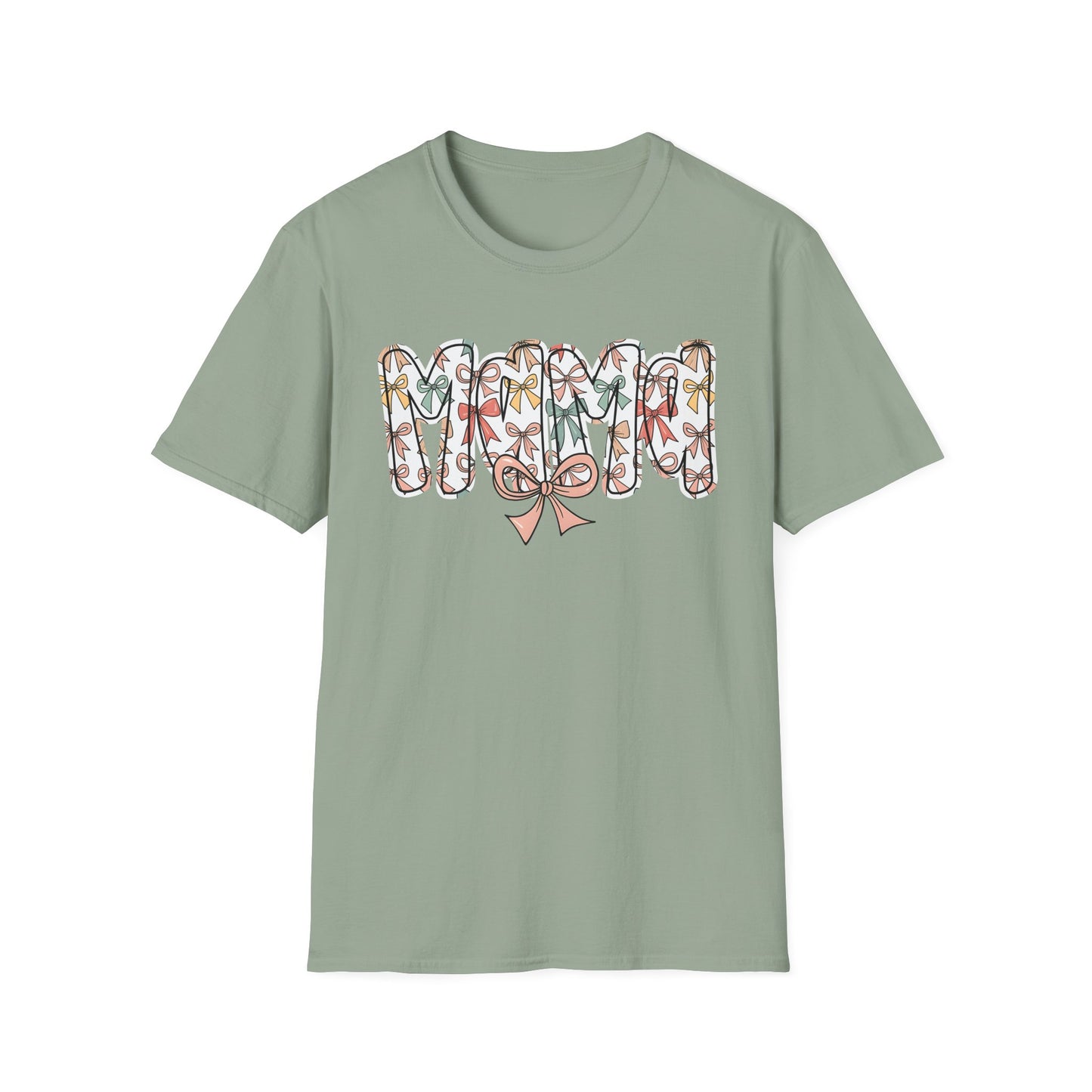 Mama Floral Typography T-Shirt — 'MAMA' Bow Graphic, Cute Mother's Day Gift