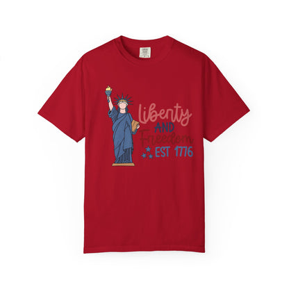Liberty and Freedom T-Shirt — Statue of Liberty EST 1776 Patriotic Tee