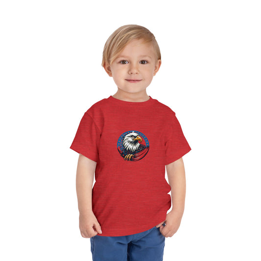 Toddler Tee — Patriotic Bald Eagle USA Flag Graphic