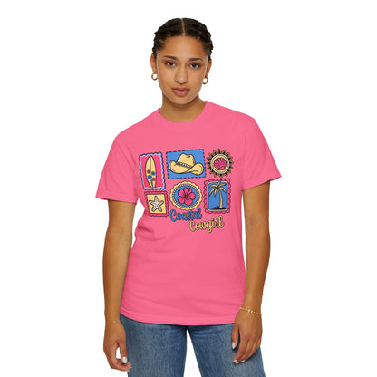 Coastal Cowgirl Graphic T-Shirt — Retro Beach Icons Tee