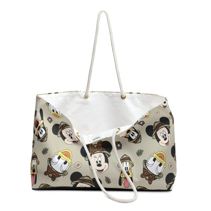 Character Print Weekender Bag — Cute Cartoon Faces Travel Tote