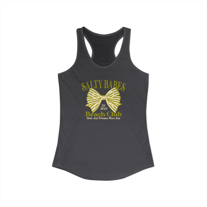 Salty babe Yellow Racerback Tank