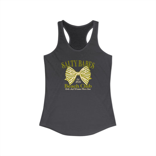 Salty babe Yellow Racerback Tank