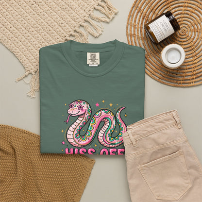 Snake "Hiss Off" Graphic T-Shirt — Retro Cute Reptile Tee