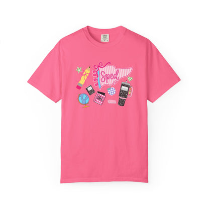 Retro Tech Collage T-Shirt — 'Speed' Graphic Tee for 90s Nostalgia
