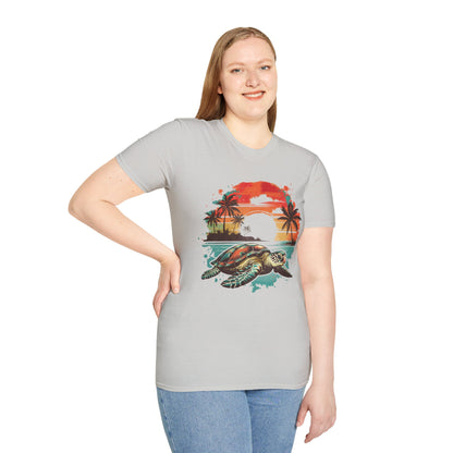 Sea Turtle Sunset T-Shirt — Tropical Beach Graphic Tee