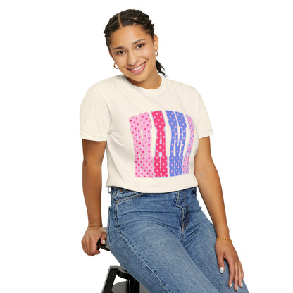 Mama Polka Dot Graphic T-Shirt — Pink & Purple Retro Mother's Day Tee
