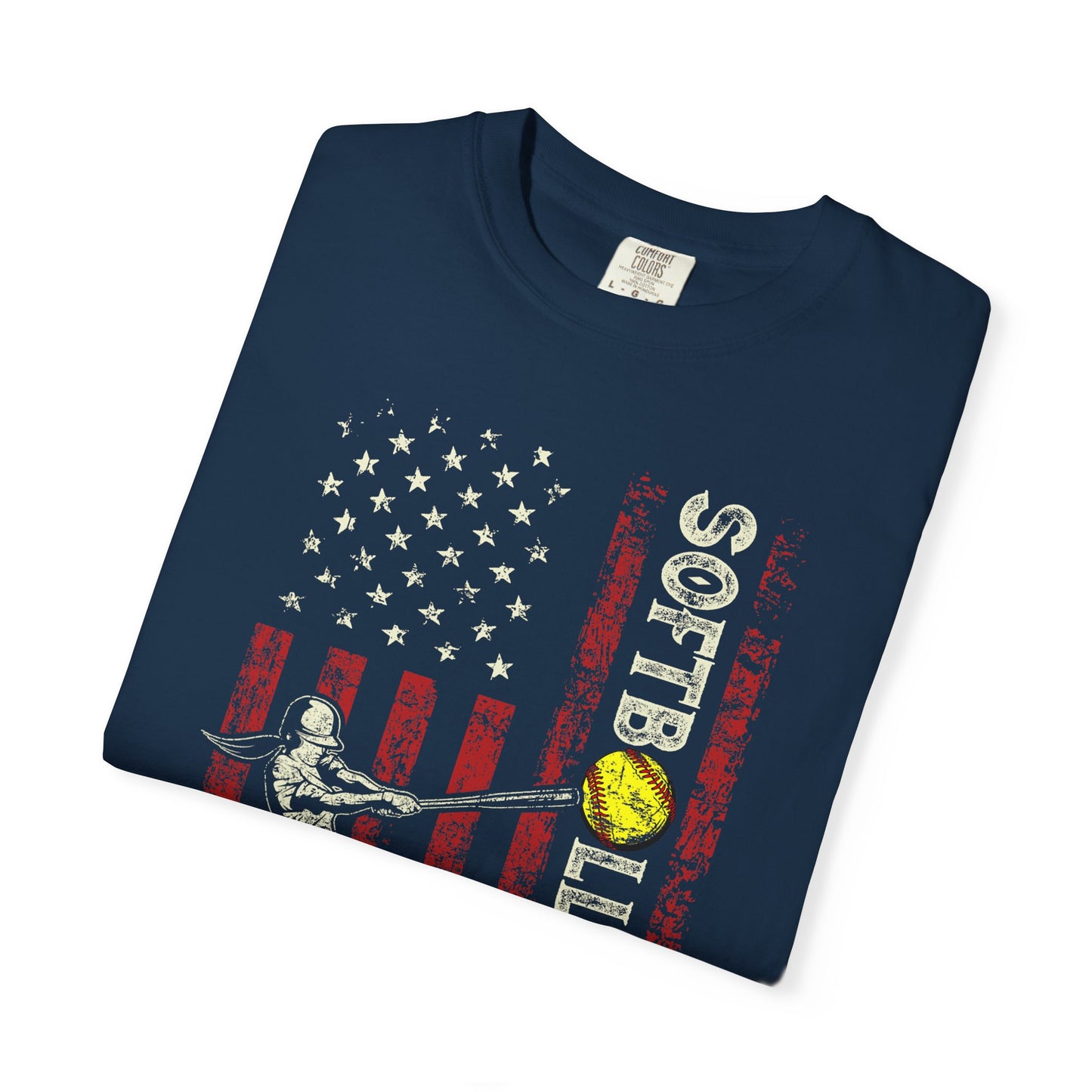 Softball Vintage Flag T-Shirt