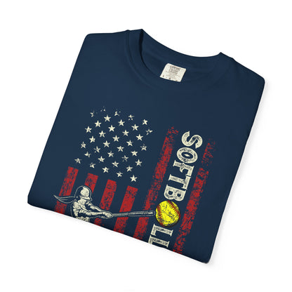 Softball Vintage Flag T-Shirt