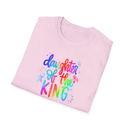 Daughter of the King Rainbow T-Shirt — Christian Faith Graphic Tee for Girls