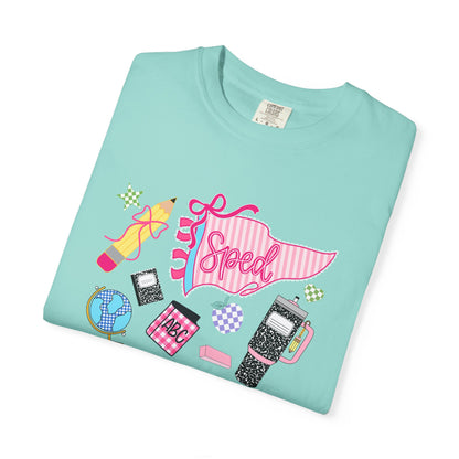 Retro Tech Collage T-Shirt — 'Speed' Graphic Tee for 90s Nostalgia