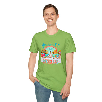 You Can Sit With Us T-Shirt — Inclusive Retro Last Supper Graphic Tee