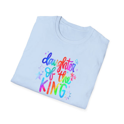 Daughter of the King Rainbow T-Shirt — Christian Faith Graphic Tee for Girls