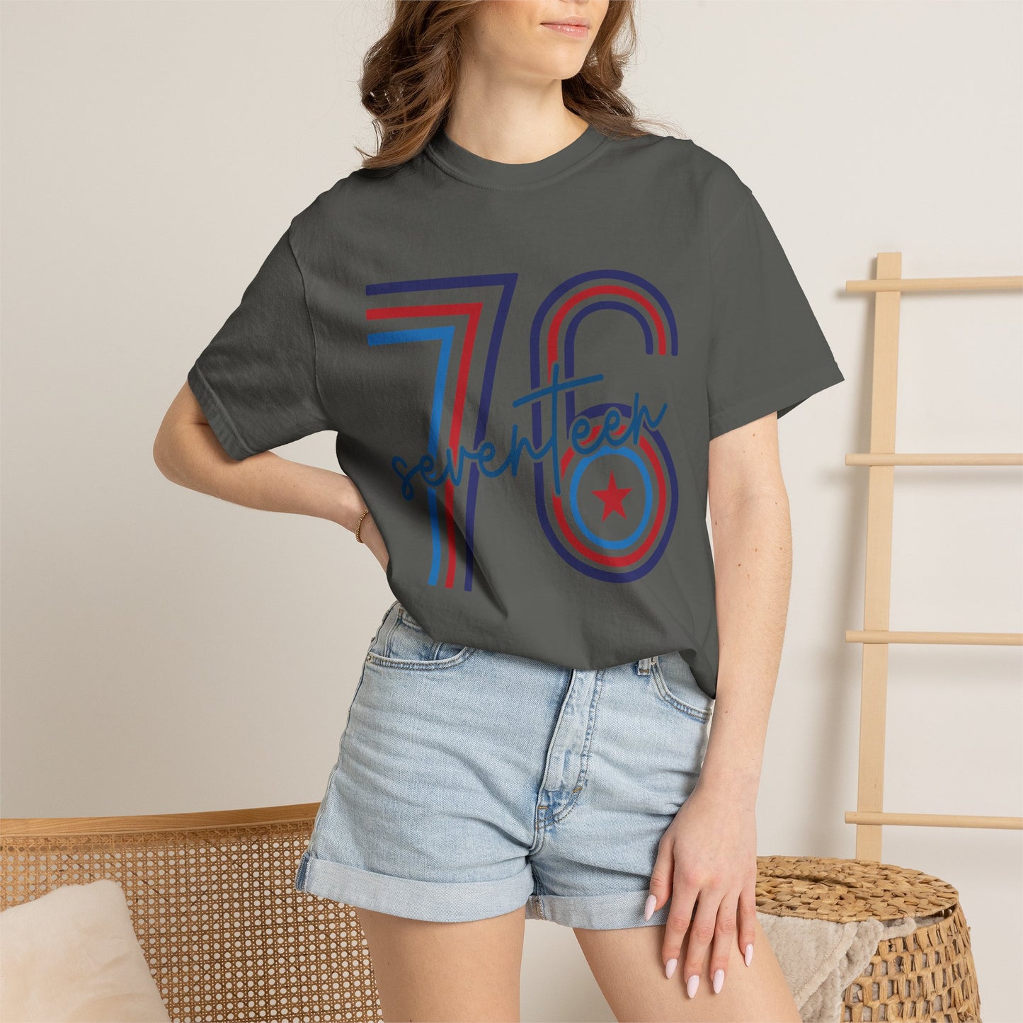 Seventeen Retro 78 Tee — Vintage Red, White & Blue Athletic Graphic T-Shirt