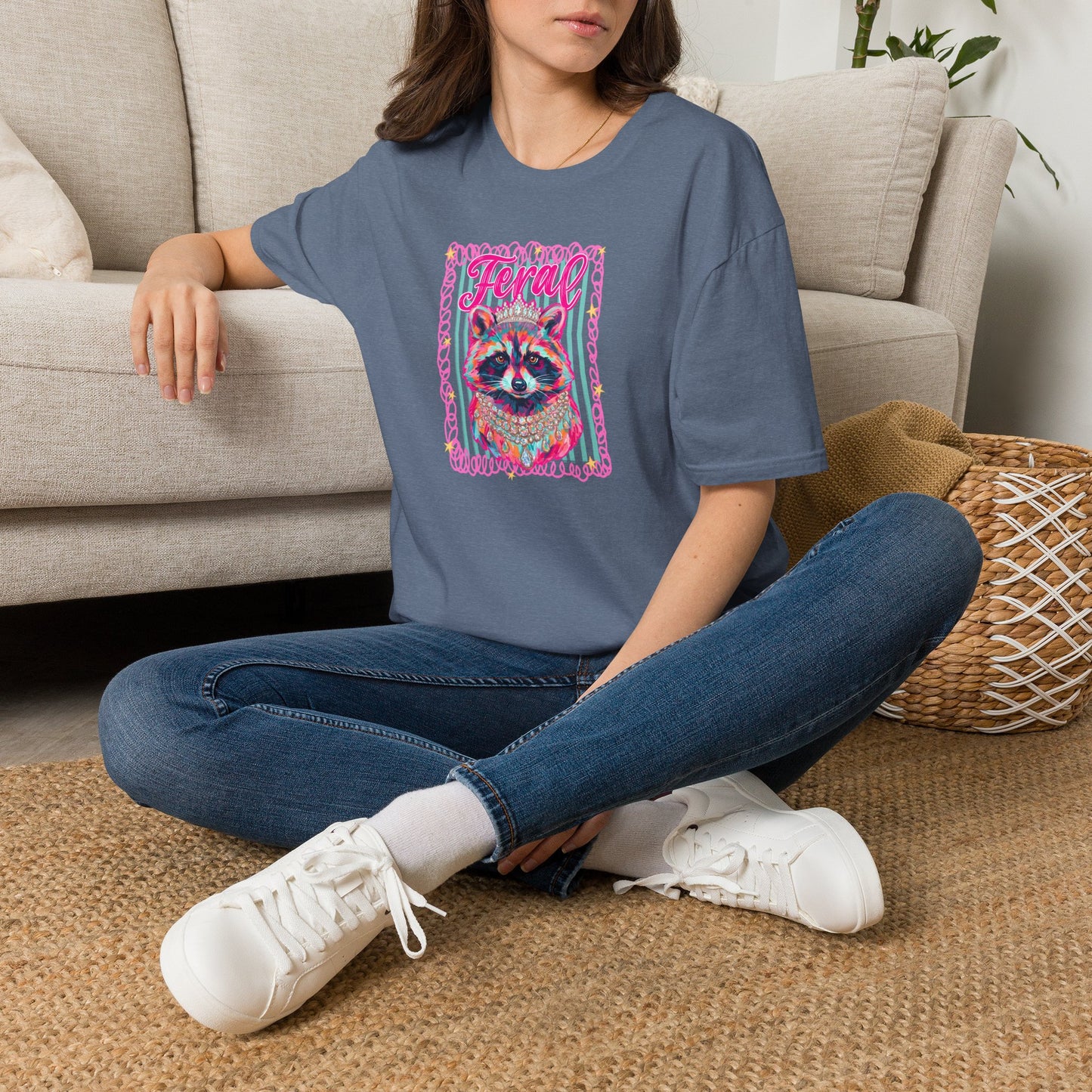 Feral Raccoon Gildan softstyle tshirt