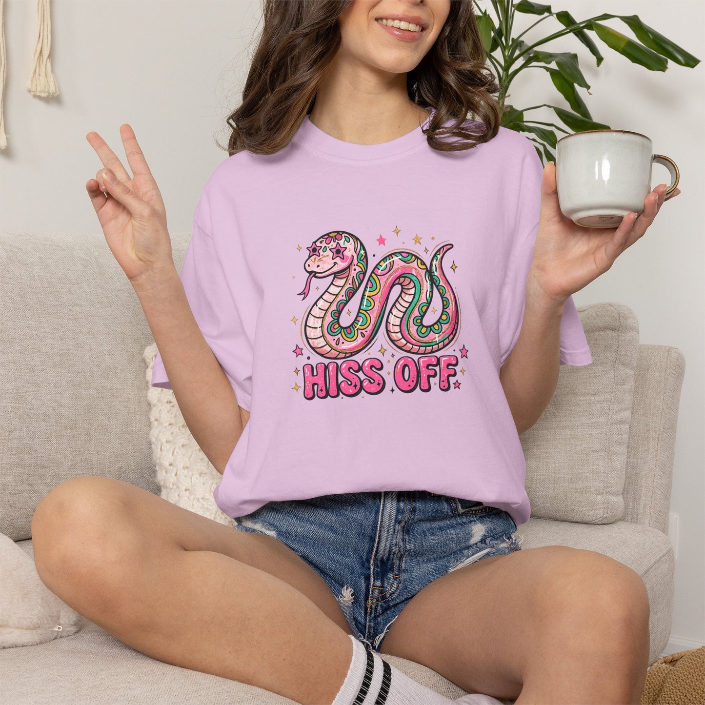 Snake "Hiss Off" Graphic T-Shirt — Retro Cute Reptile Tee