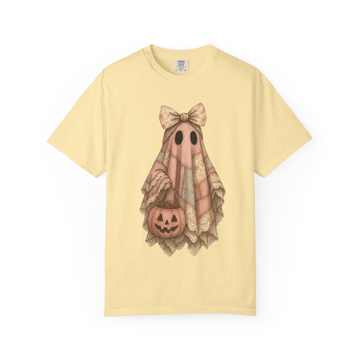 Halloween Ghost Girl T-Shirt — Vintage Cute Trick-or-Treat Pumpkin Tee