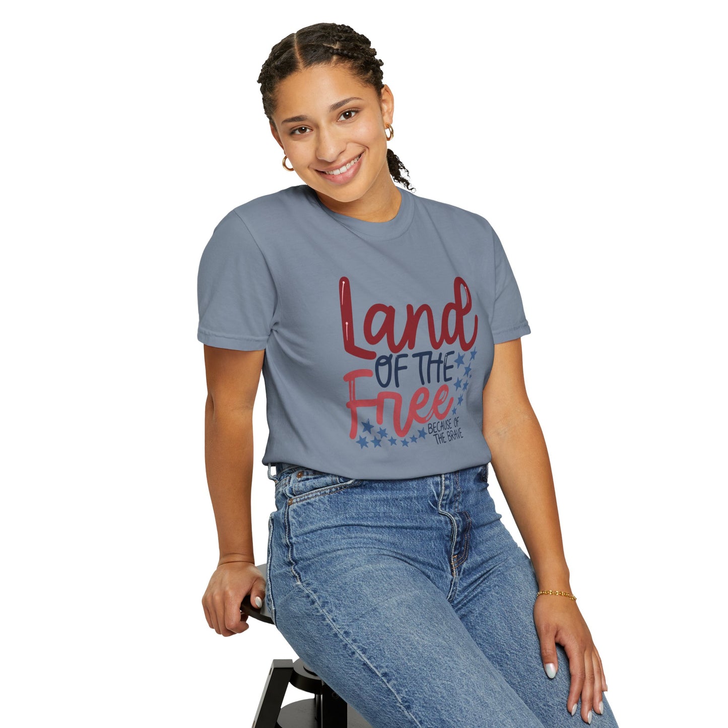 Land of the Free T-Shirt — 'Land of the Free Because of the Brave' Patriotic Tee