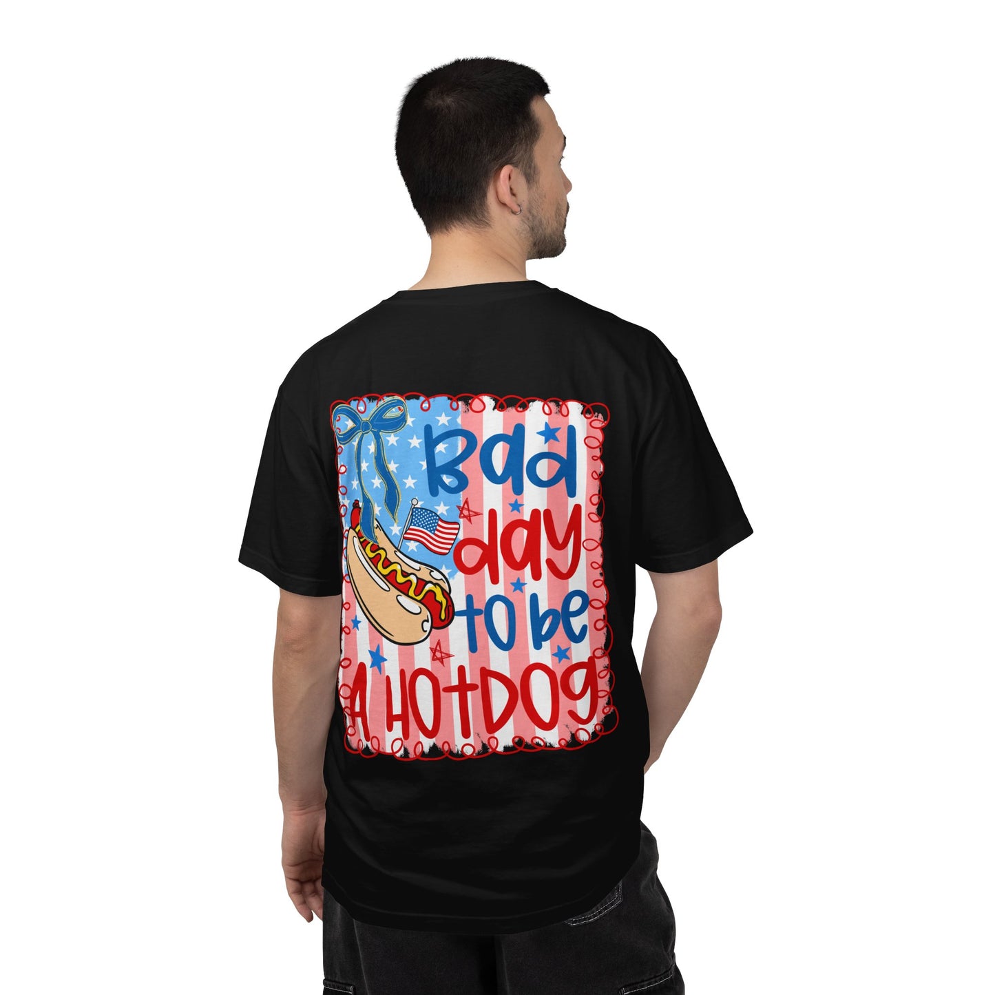 Hot Dog Graphic T-Shirt — "Bad Day to Be a Hot Dog" Patriotic Tee