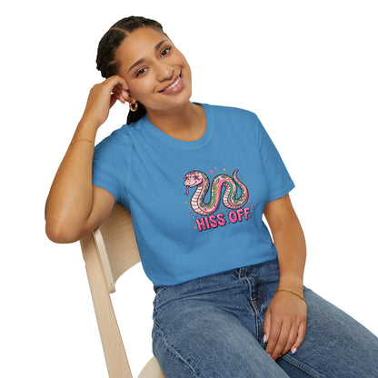 Hiss Off Snake T-Shirt – Cute Pink Cartoon Snake Graphic Tee