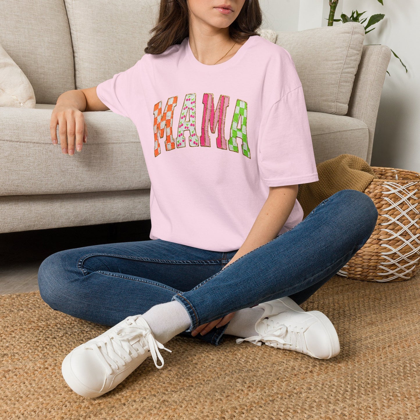Mama Floral Patchwork T-Shirt