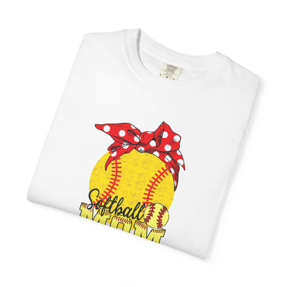 Softball Mom T-Shirt — Vintage Softball Graphic with Bandana Accent