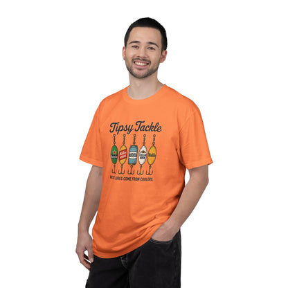 Tipsy Tackle Fishing T-Shirt — "Best Lures Come From Coolers" Graphic Tee