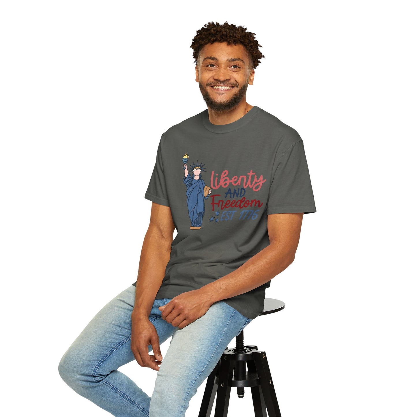 Liberty and Freedom T-Shirt — Statue of Liberty EST 1776 Patriotic Tee